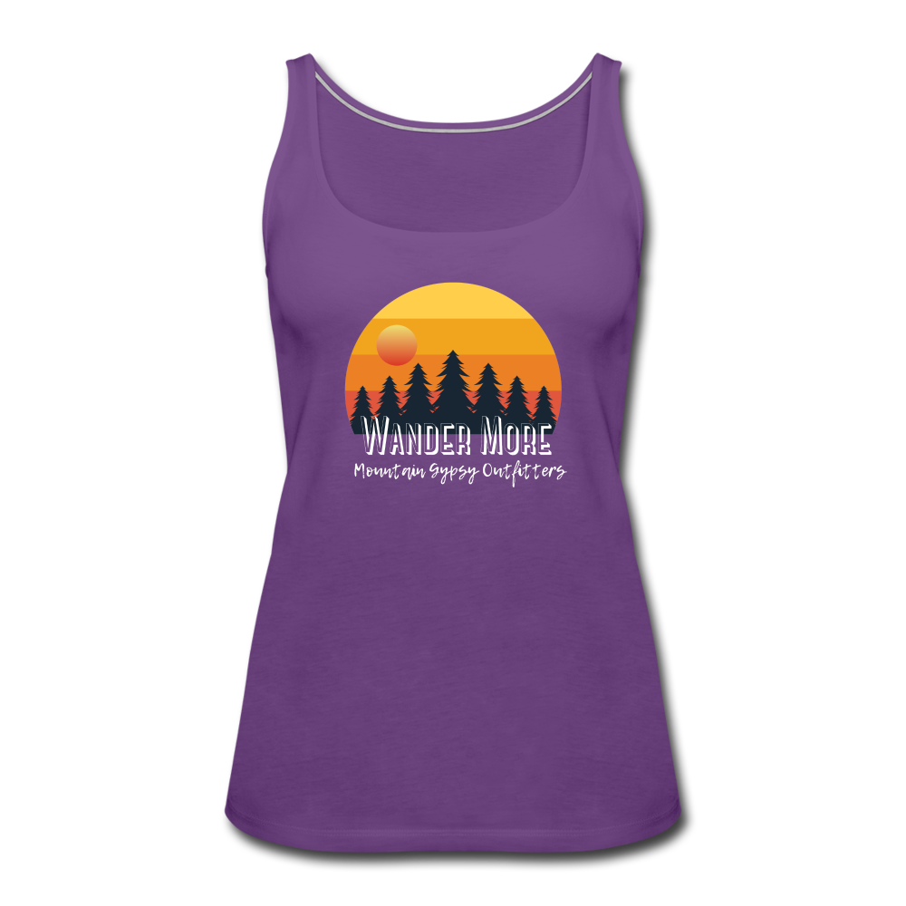 Wander More Fitted Tank - purple