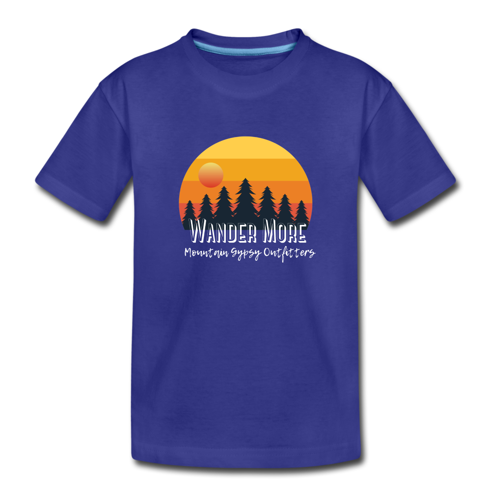 Wander More Kids Tee - royal blue