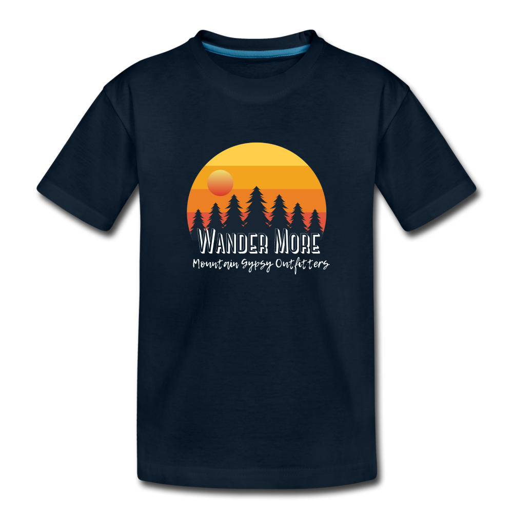 Wander More Kids Tee - deep navy