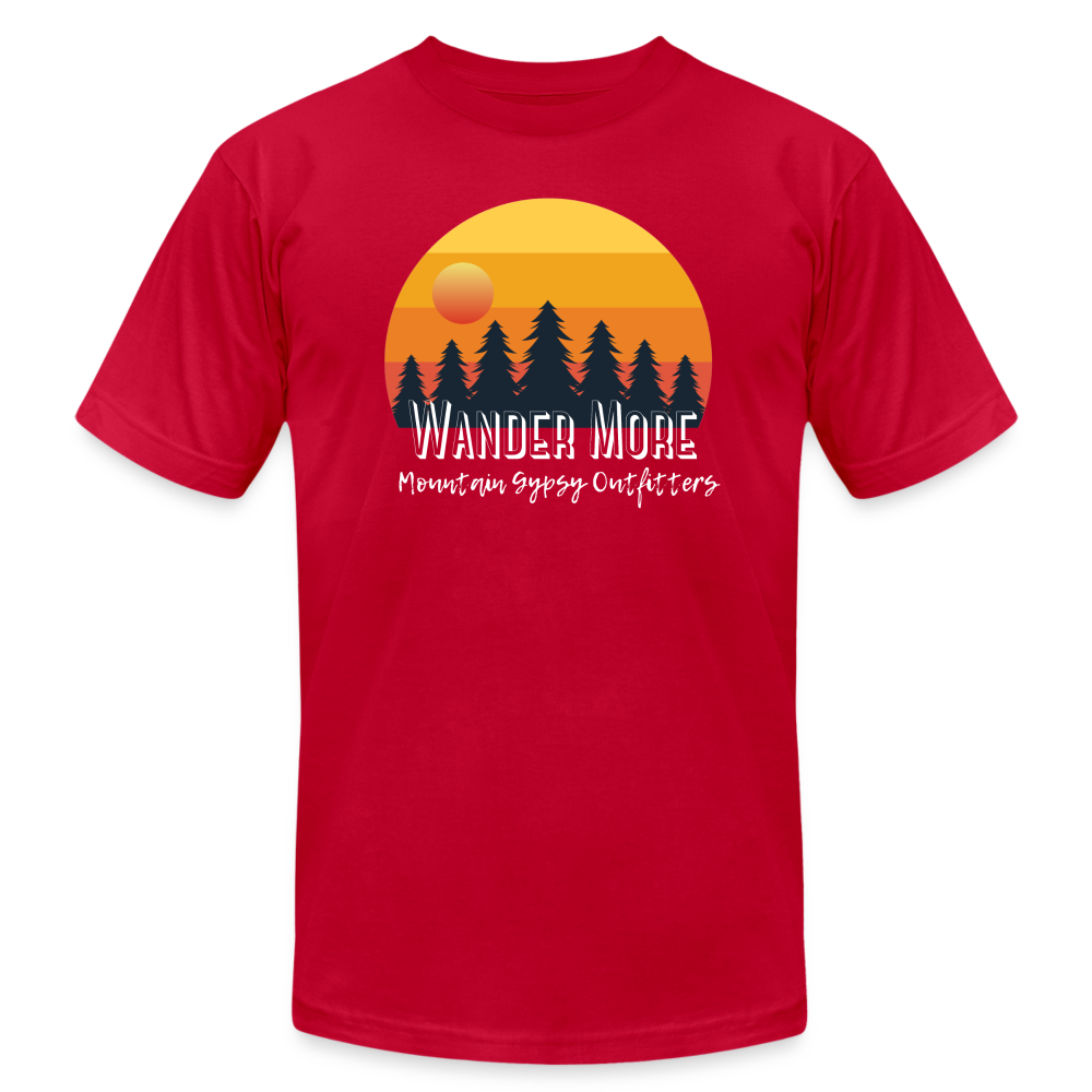 Wander More Boyfriend Tee - red