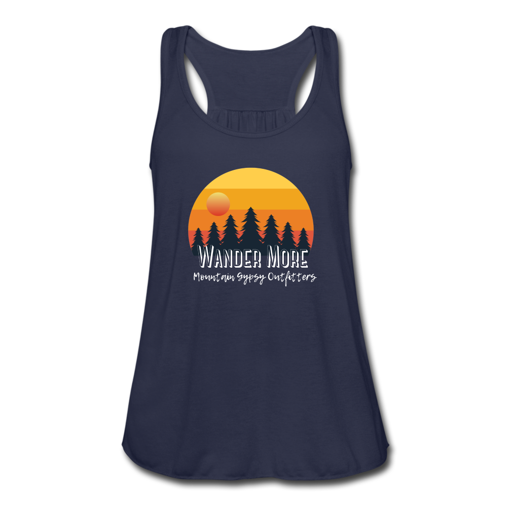 Wander More Flowy Tank - navy