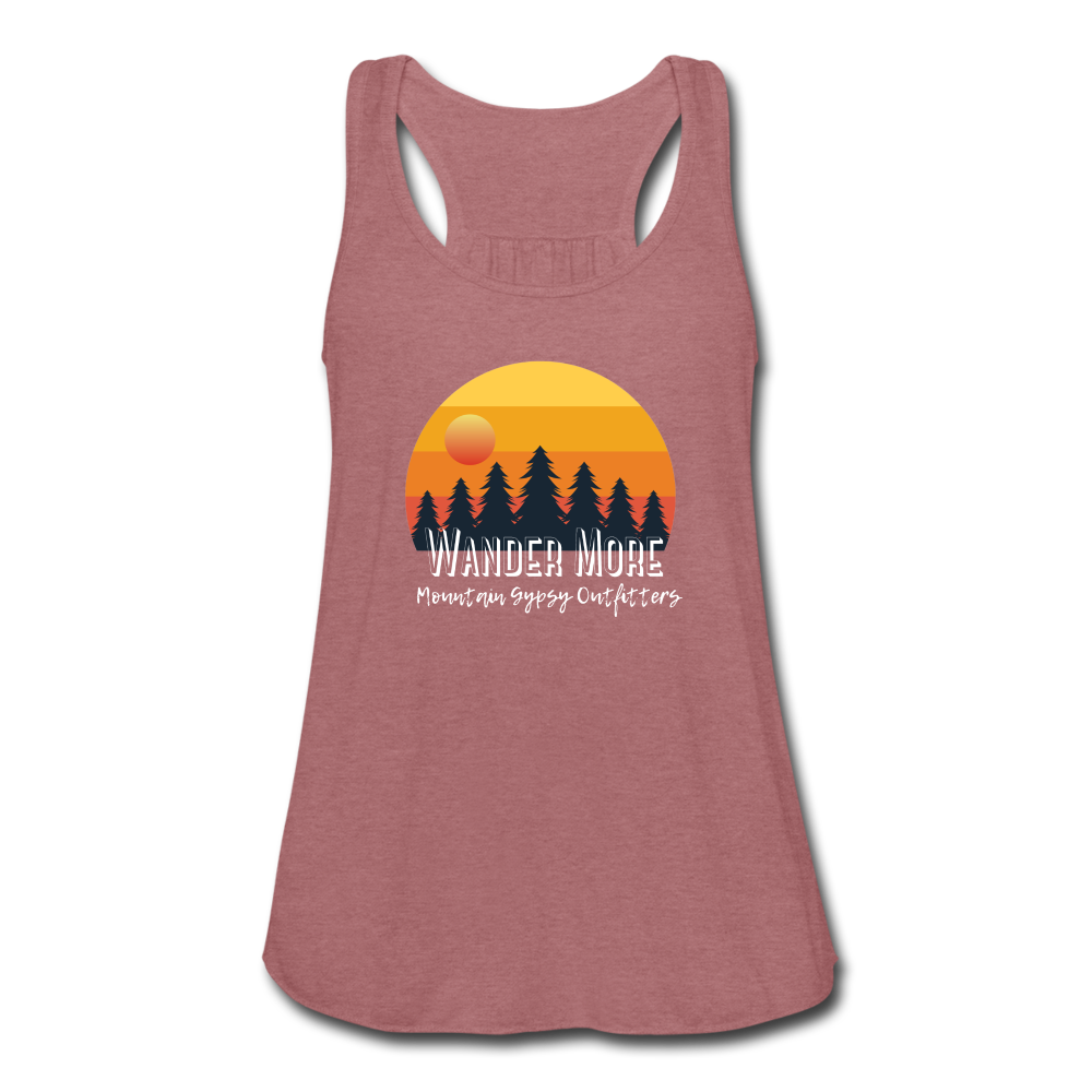 Wander More Flowy Tank - mauve