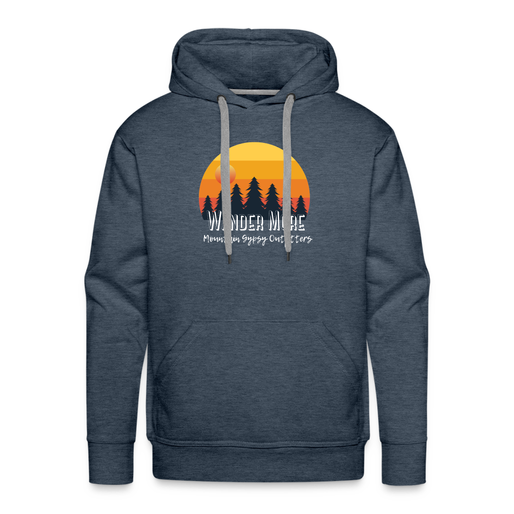 Wander More Men's Hoodie - heather denim