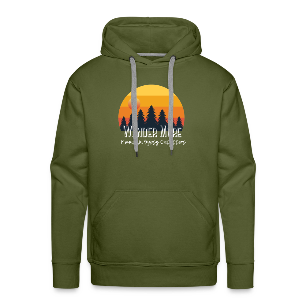 Wander More Men's Hoodie - olive green