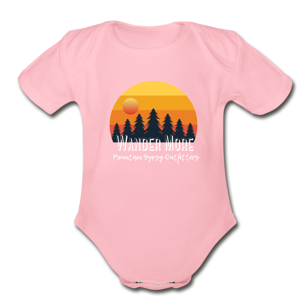 Wander More Infant Bodysuit - light pink