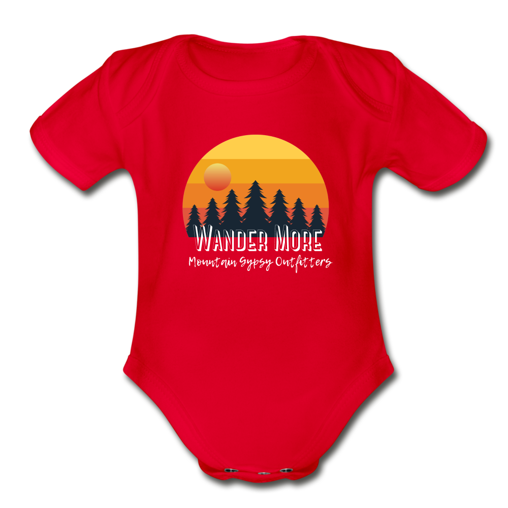 Wander More Infant Bodysuit - red