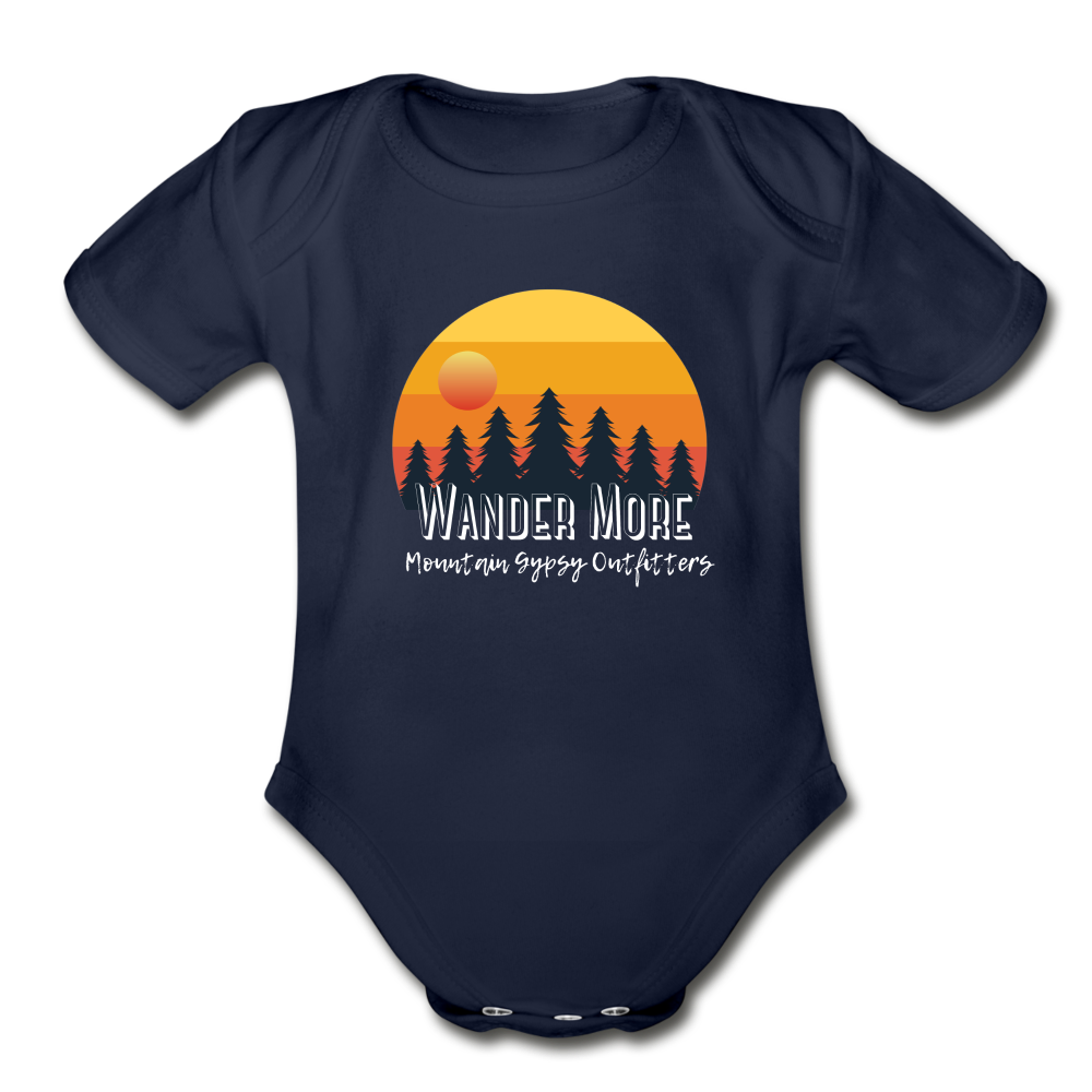 Wander More Infant Bodysuit - dark navy