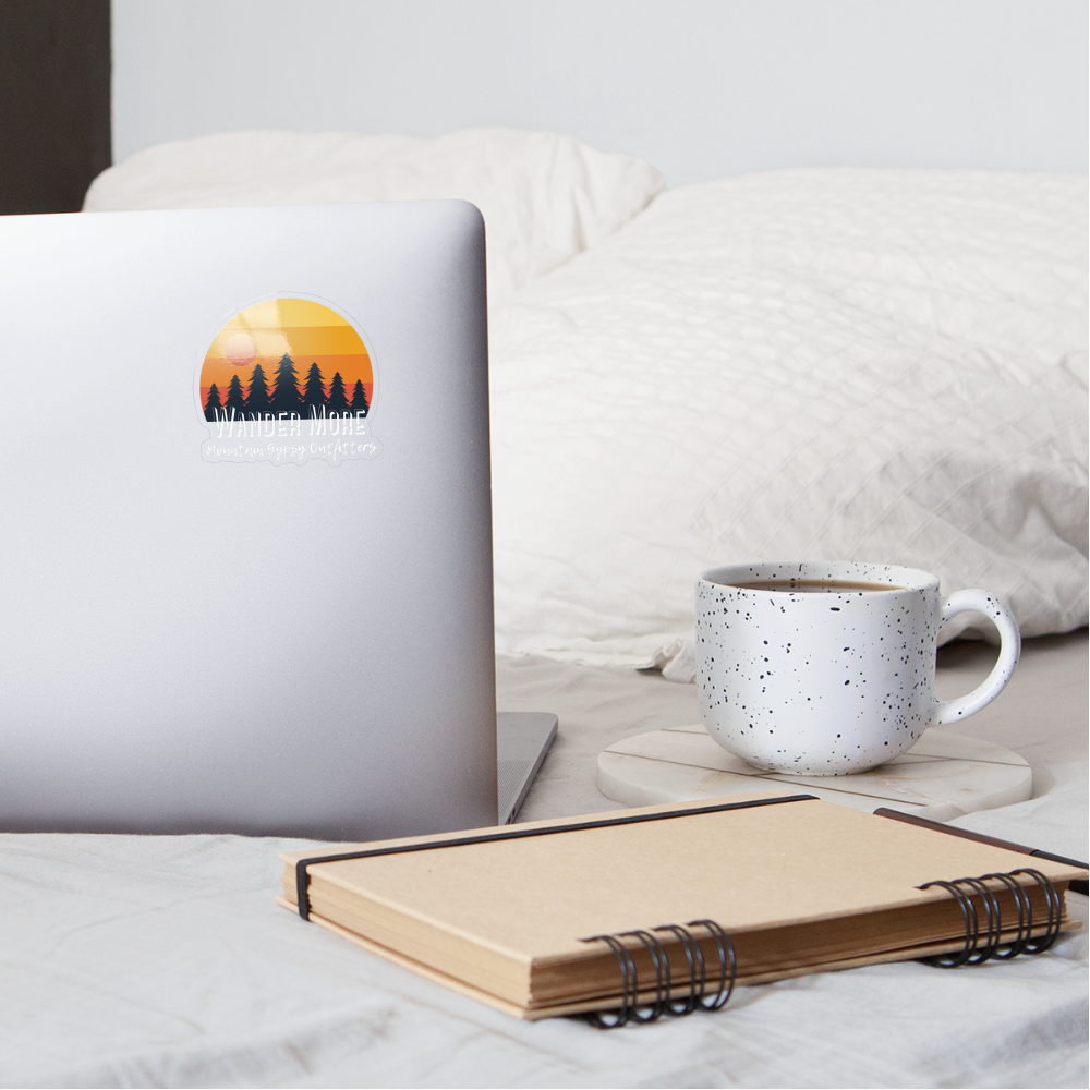 Wander More Sticker - transparent glossy