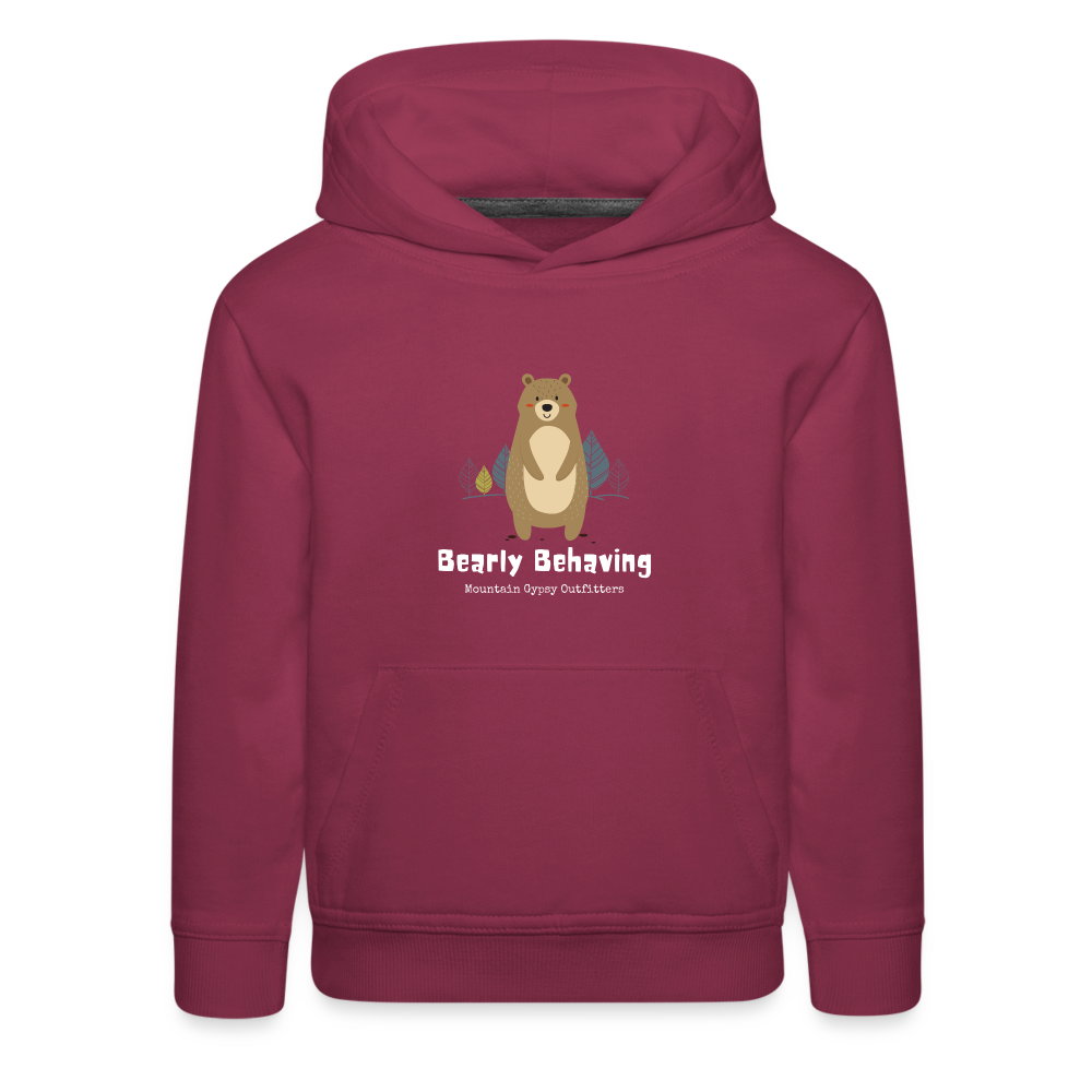 Bearly Behaving Hoodie - burgundy