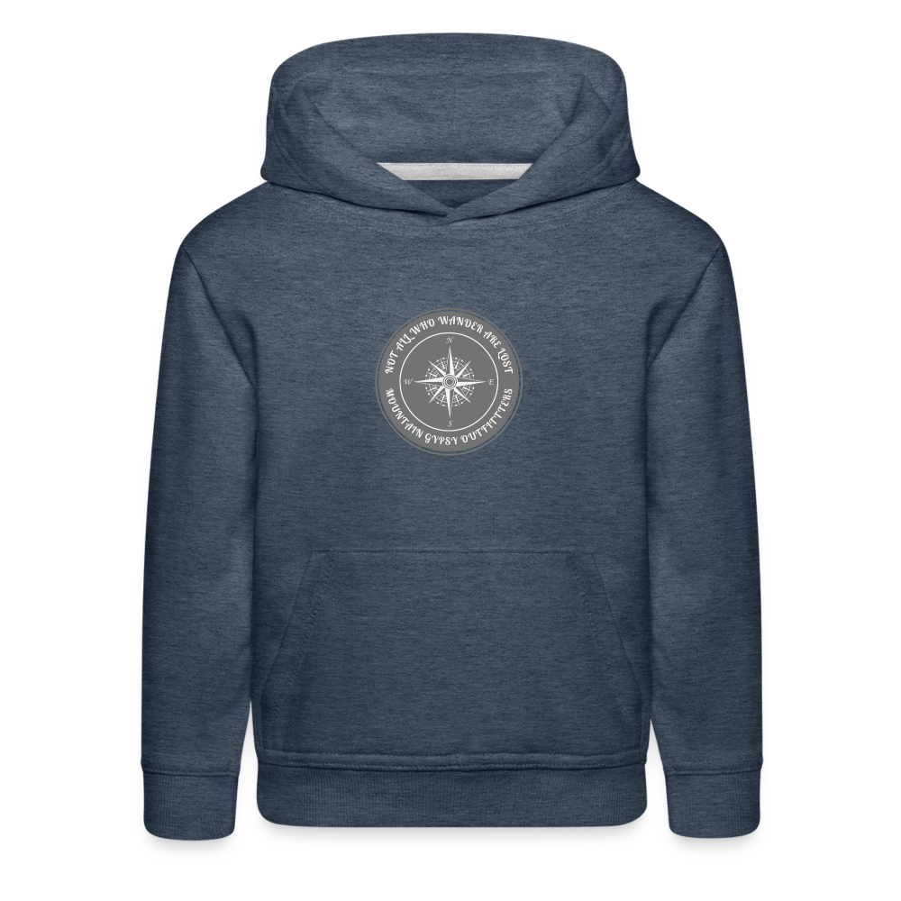 Not All Who Wander Are Lost Hoodie - heather denim