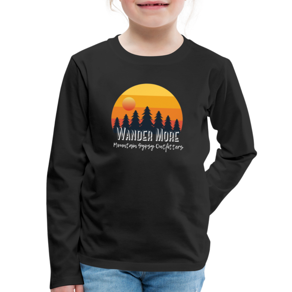 Wander More Kids Long Sleeve - black