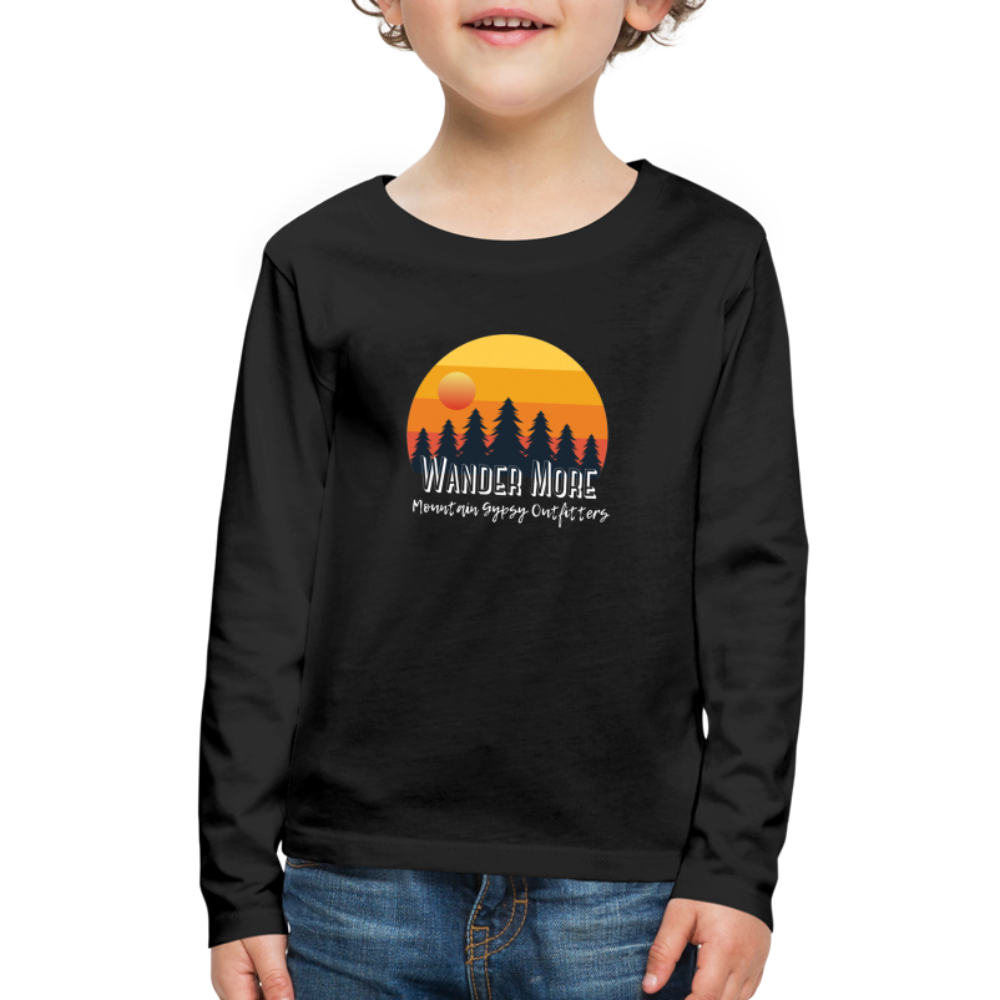Wander More Kids Long Sleeve - black