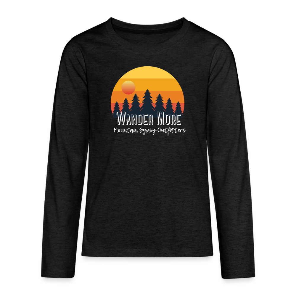 Wander More Kids Long Sleeve - charcoal grey