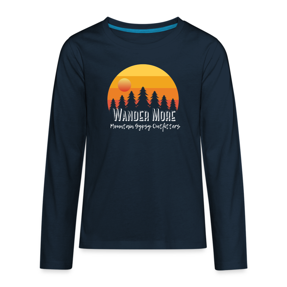 Wander More Kids Long Sleeve - deep navy