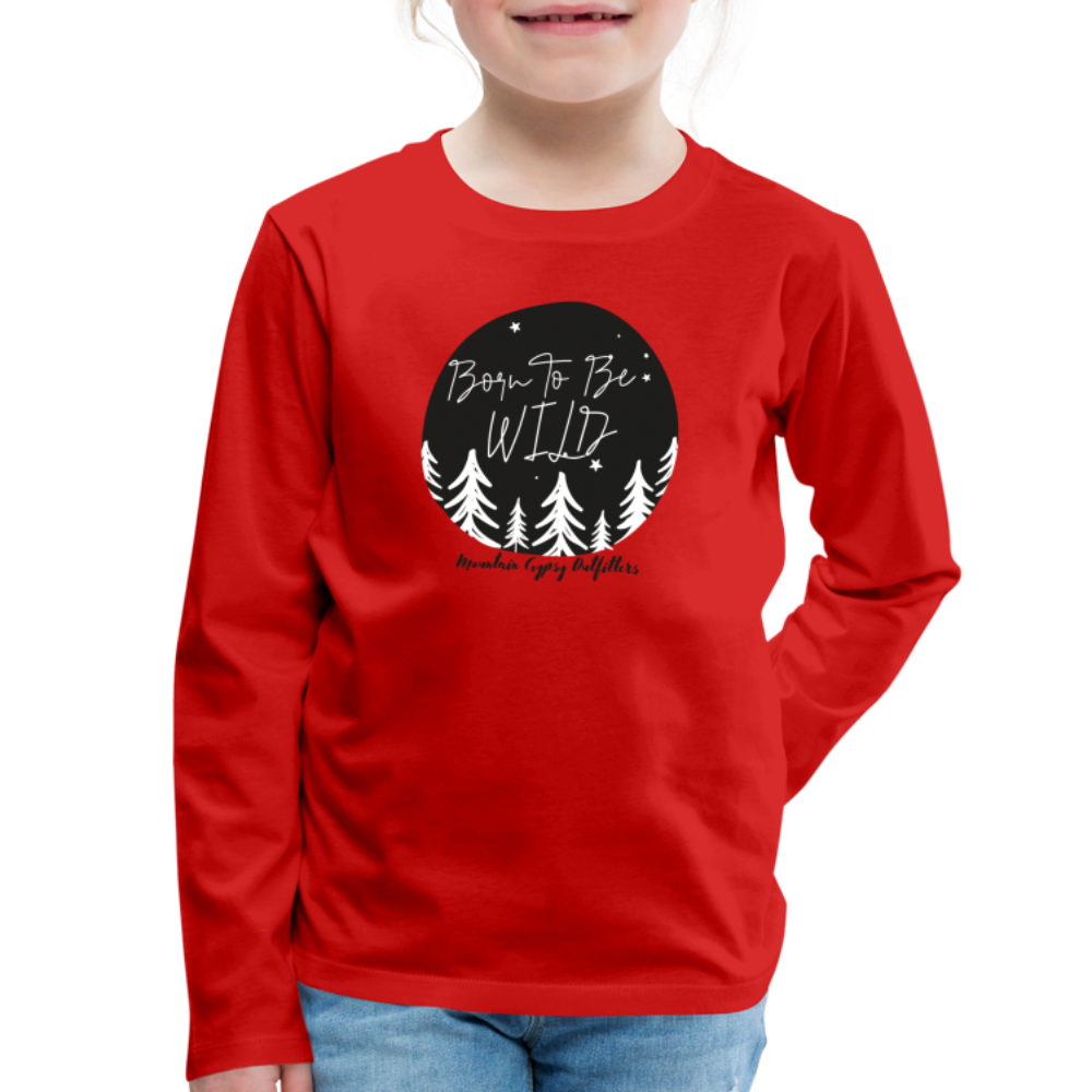 Born to be Wild Kids Long Sleeve - red
