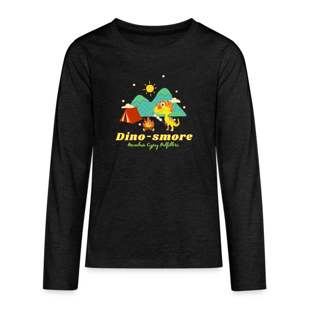 Dino-smore Kids Long Sleeve - charcoal grey