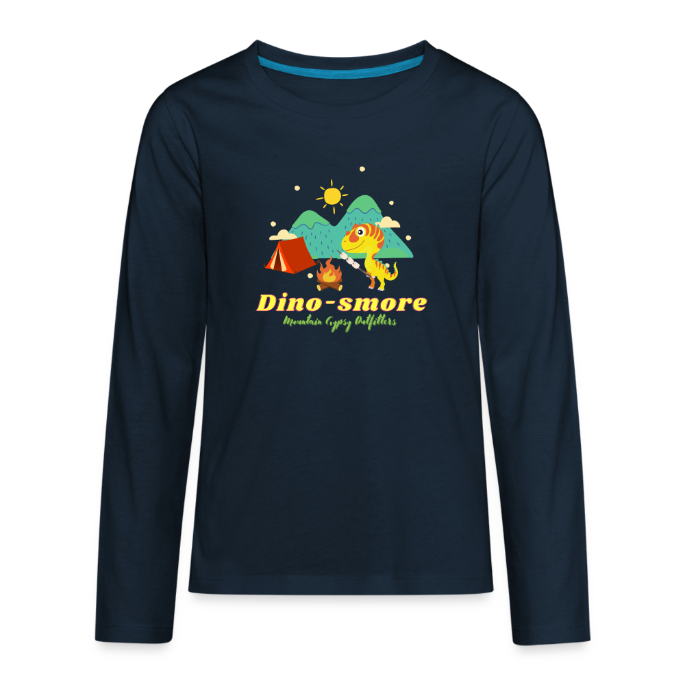 Dino-smore Kids Long Sleeve - deep navy