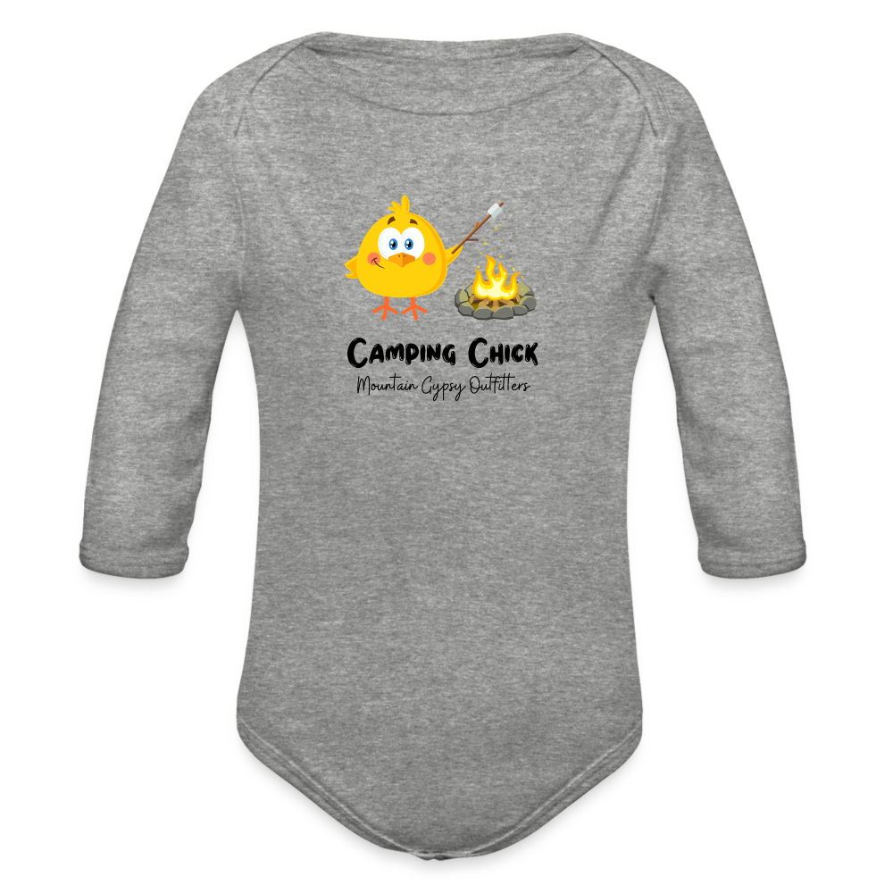 Camping Chick Infant Long Sleeve - heather grey
