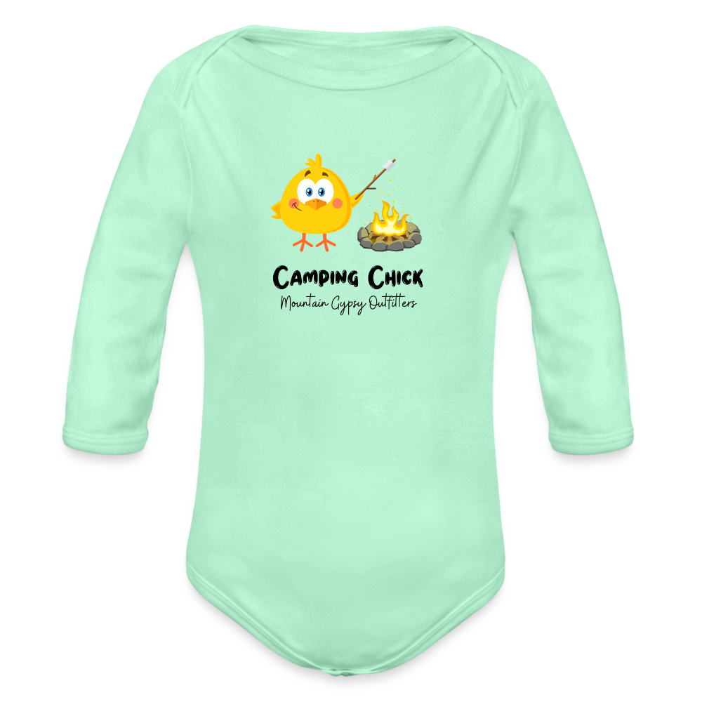 Camping Chick Infant Long Sleeve - light mint