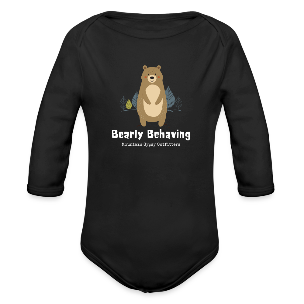 Bearly Behaving Infant Long Sleeve - black