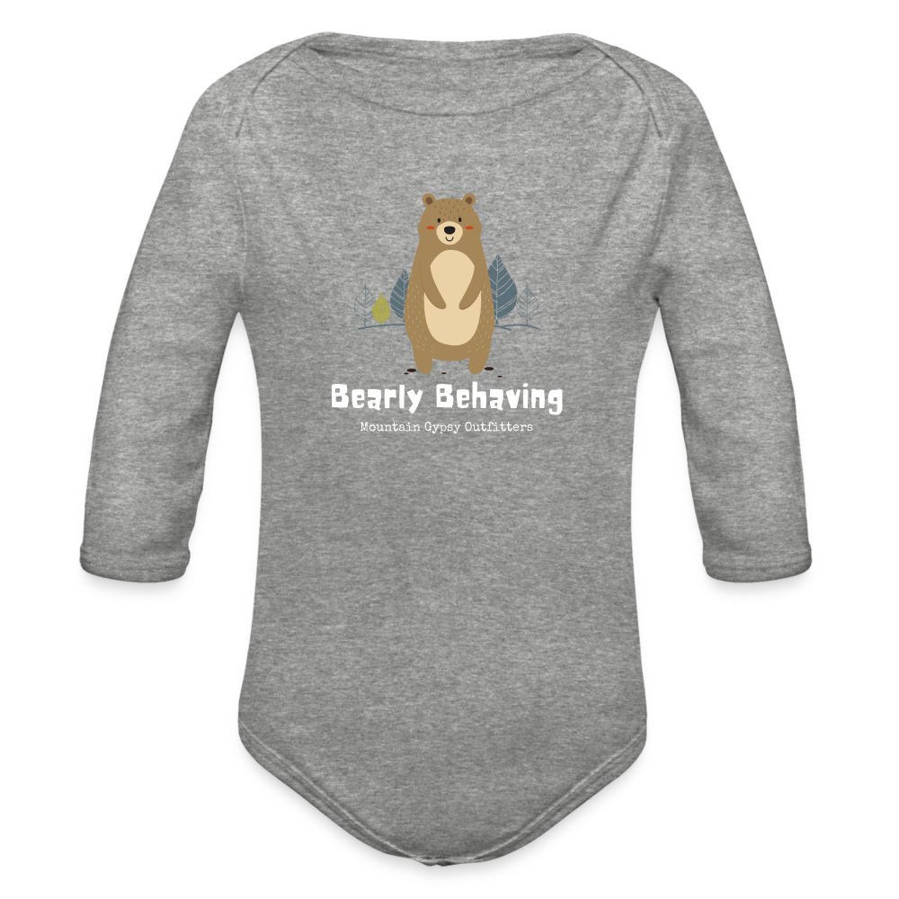 Bearly Behaving Infant Long Sleeve - heather grey