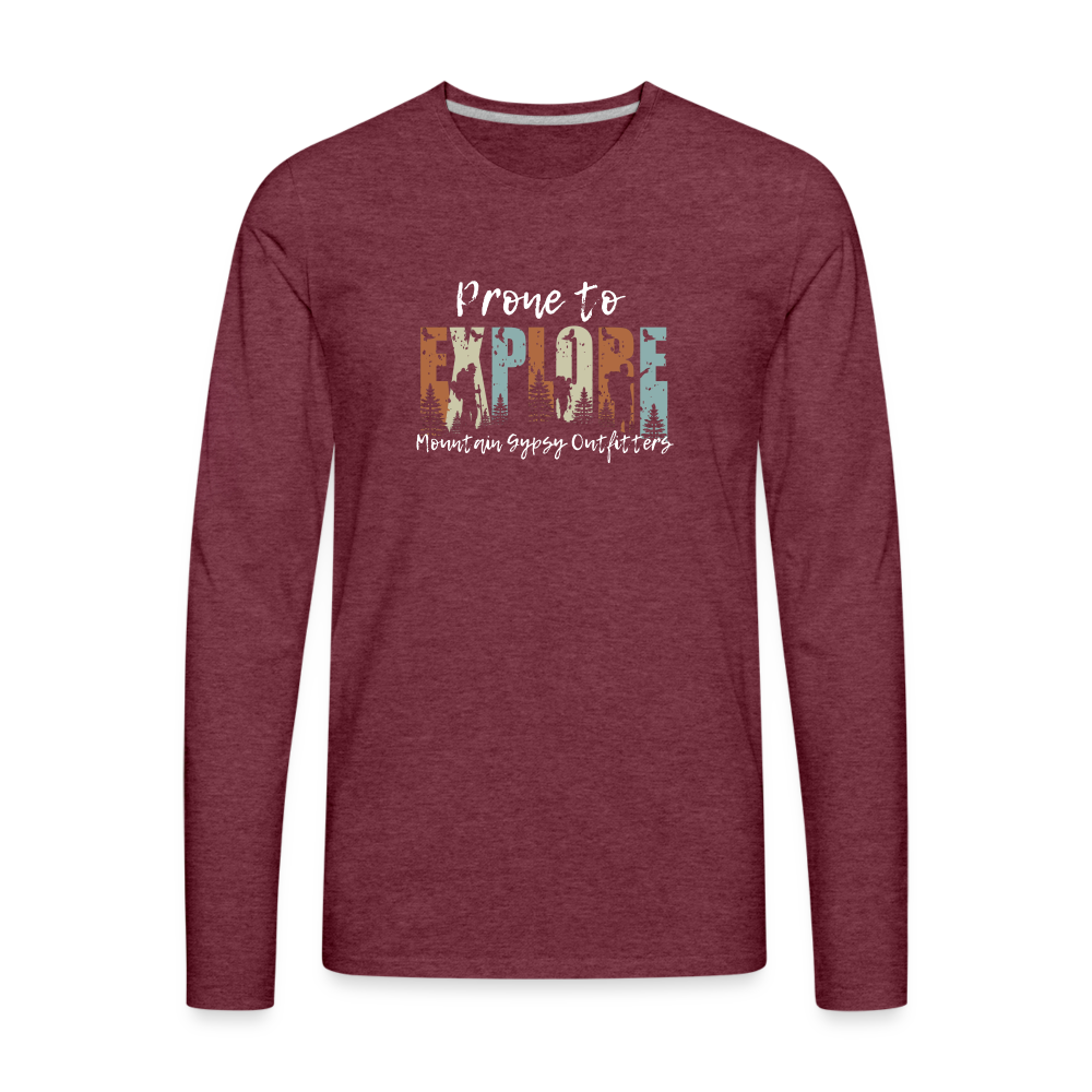Prone To Explore Long Sleeve - heather burgundy