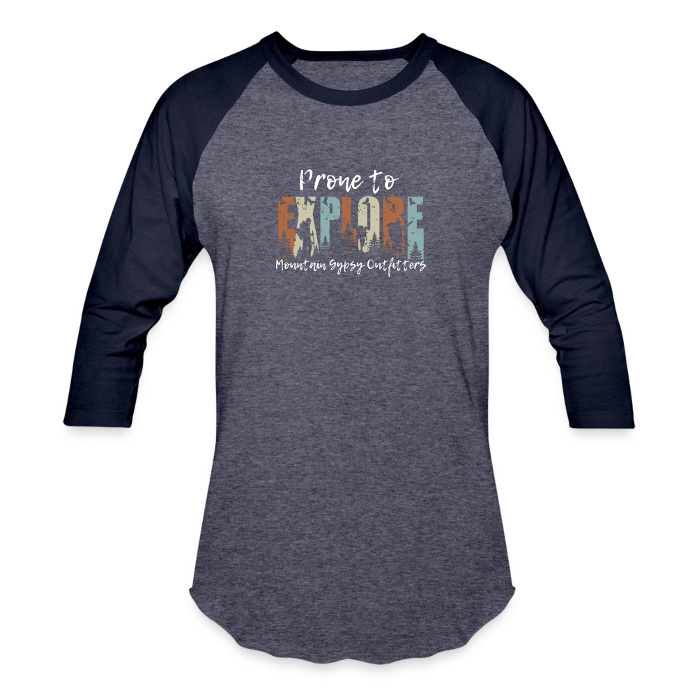 Prone To Explore 3/4 Sleeve - heather blue/navy