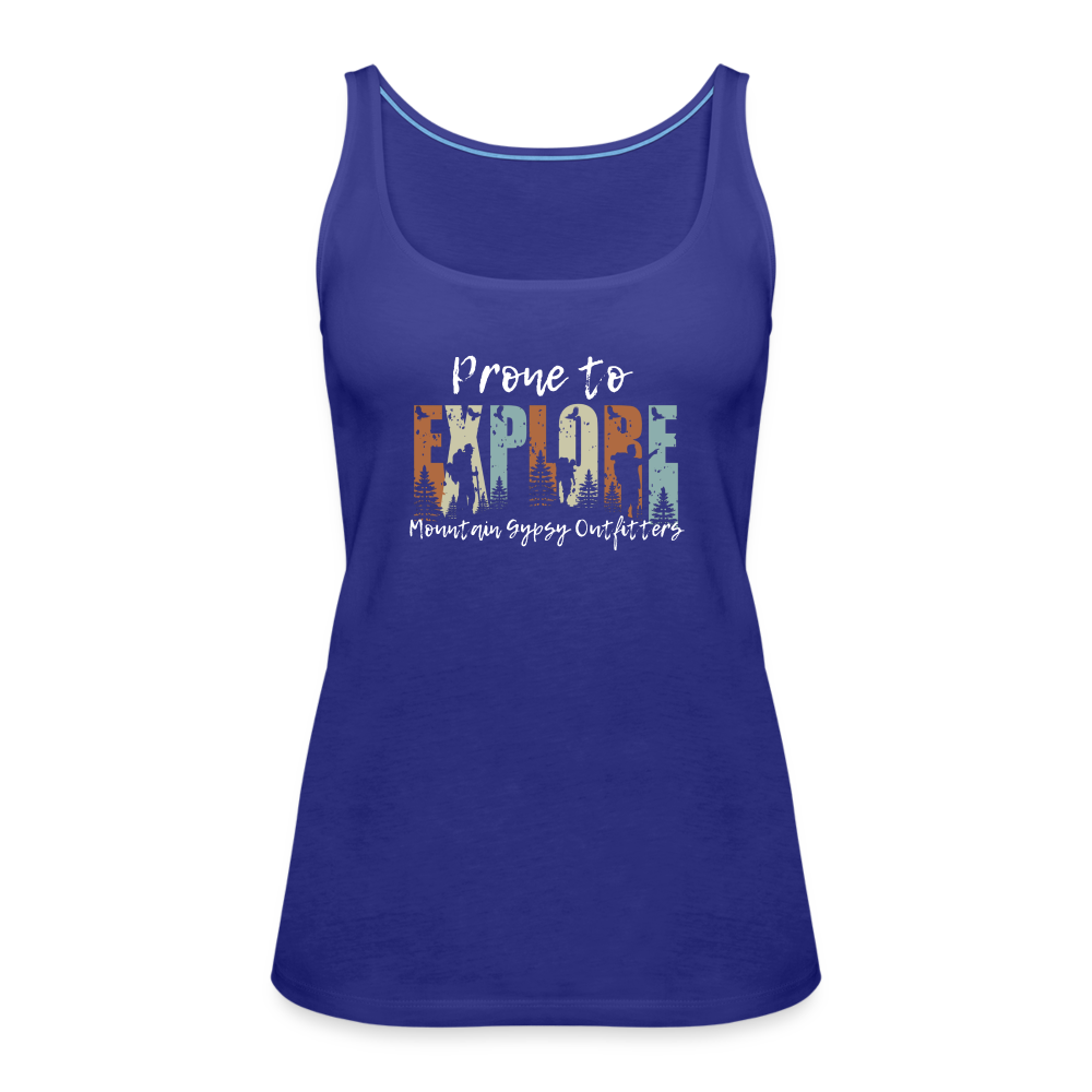 Prone To Explore Fitted Tank - royal blue