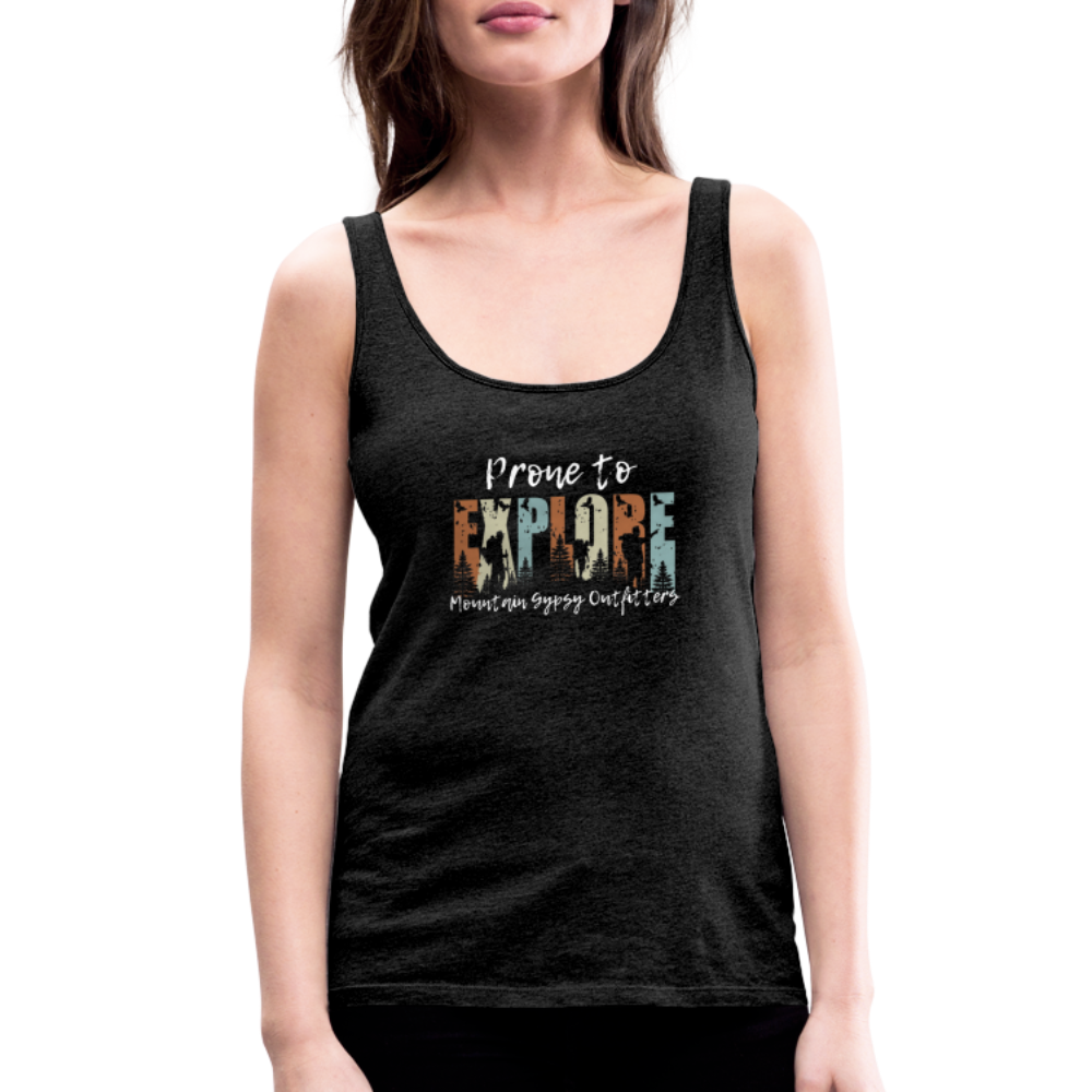 Prone To Explore Fitted Tank - charcoal grey