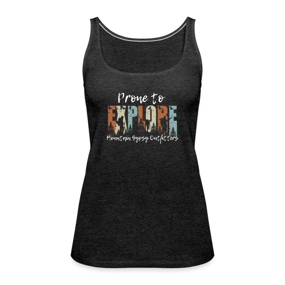 Prone To Explore Fitted Tank - charcoal grey