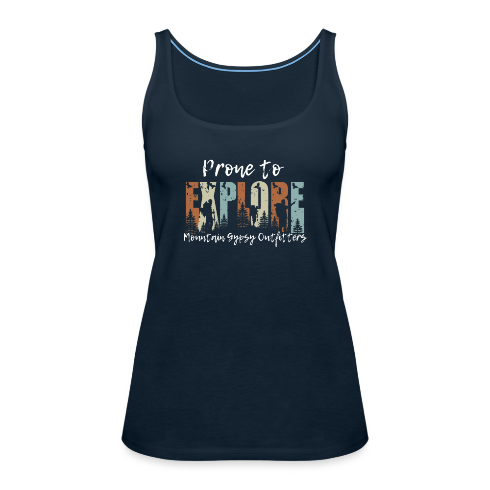Prone To Explore Fitted Tank - deep navy