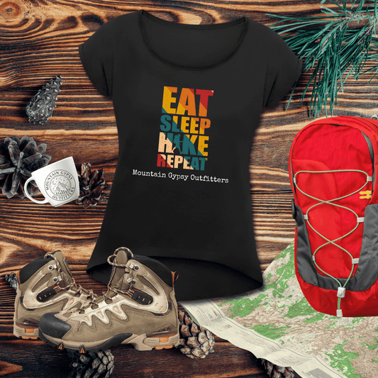 Eat, Sleep, Hike Roll Cuff Tee