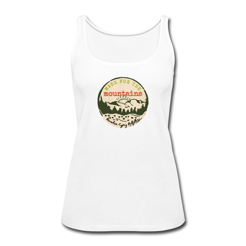 Made For The Mountains Fitted Tank - white