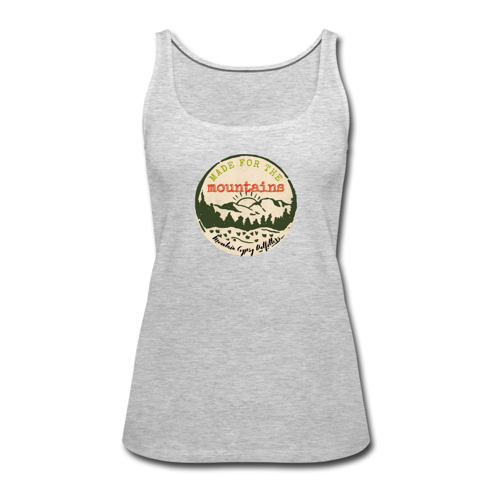 Made For The Mountains Fitted Tank - heather gray
