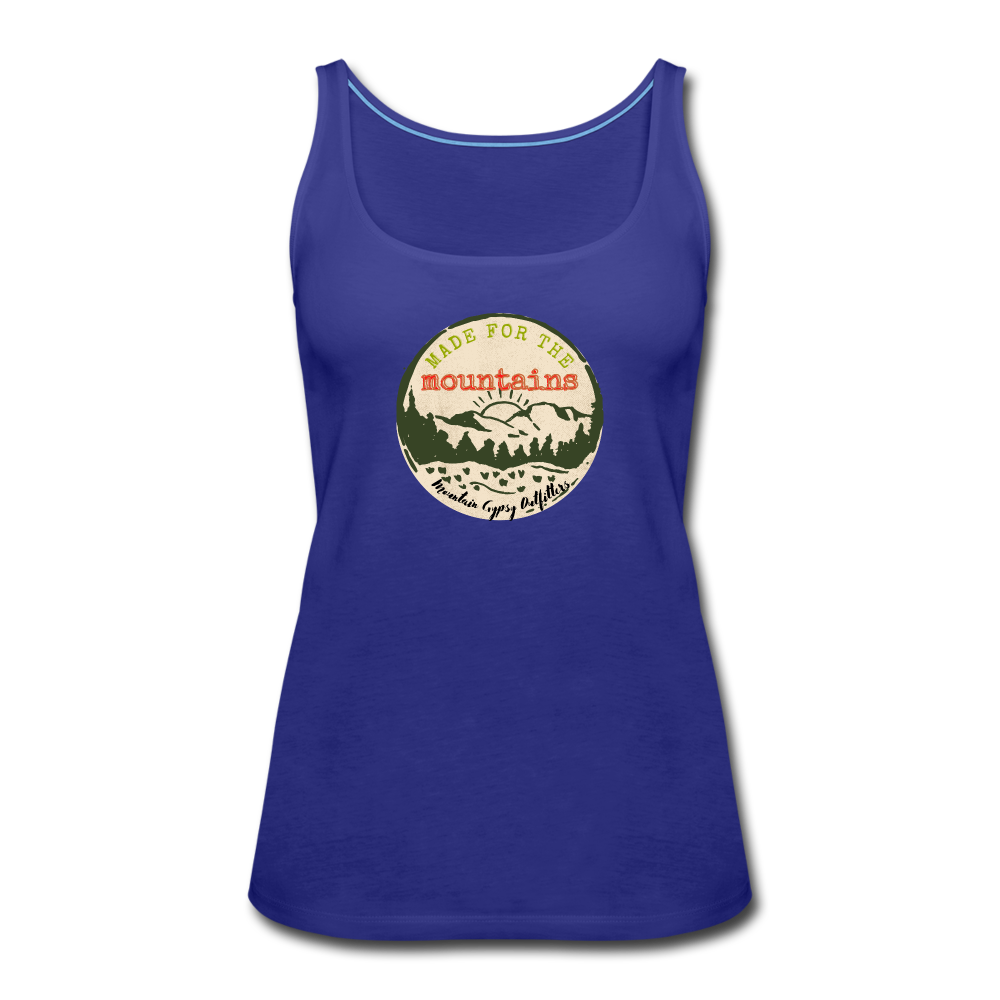 Made For The Mountains Fitted Tank - royal blue
