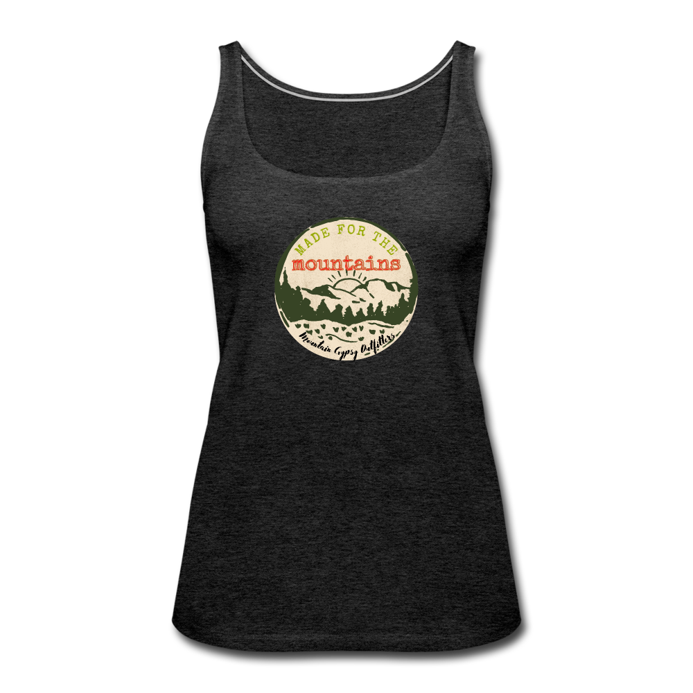 Made For The Mountains Fitted Tank - charcoal grey