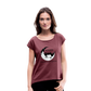 Outsider Roll Cuff Tee - heather burgundy