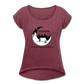 Outsider Roll Cuff Tee - heather burgundy