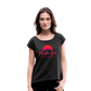 Mountain Girl Roll Cuff Tee - heather black