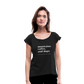 Mountains, Coffee, Dogs Roll  Cuff Tee - black