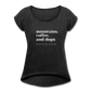 Mountains, Coffee, Dogs Roll  Cuff Tee - heather black