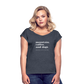 Mountains, Coffee, Dogs Roll  Cuff Tee - navy heather