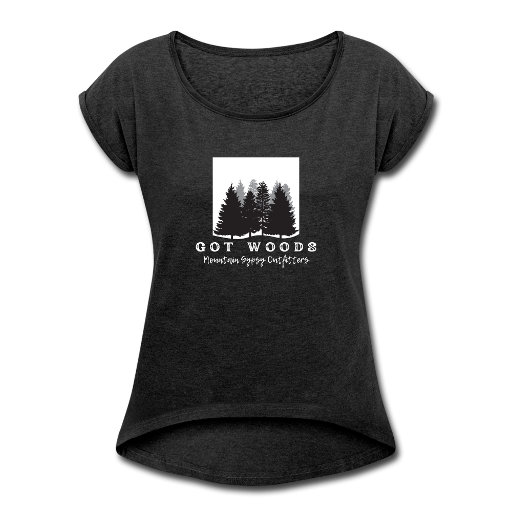 Got Woods Roll Cuff Tee - heather black