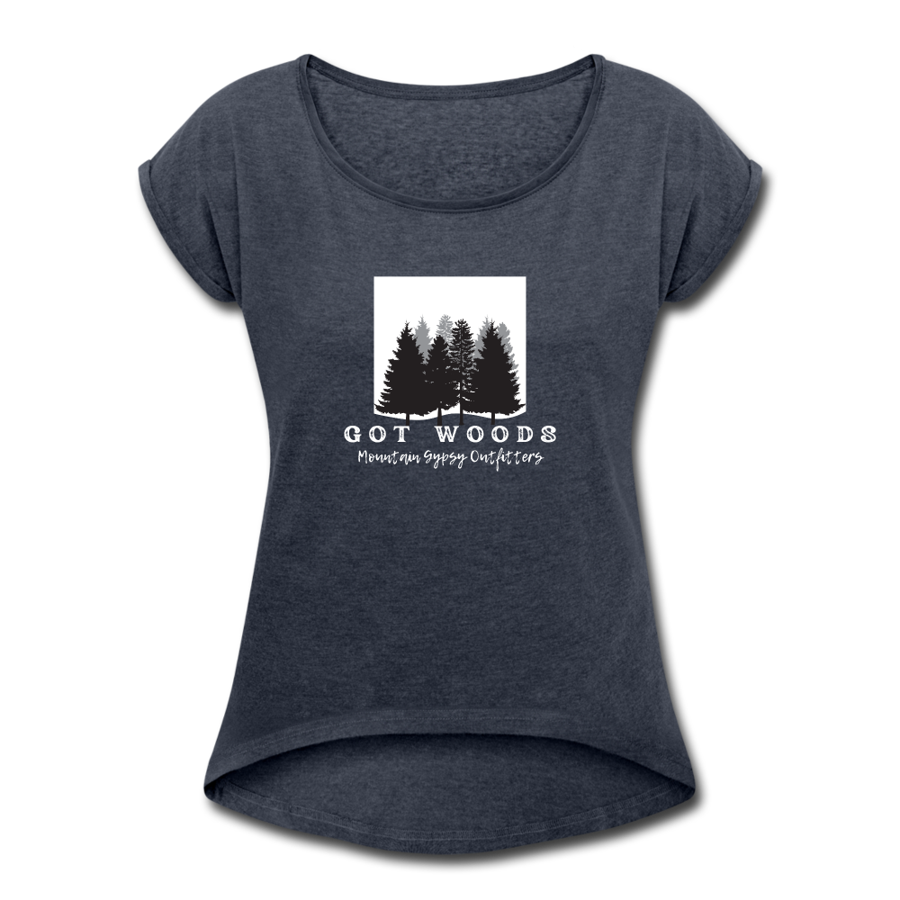 Got Woods Roll Cuff Tee - navy heather