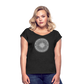 Not All Who Wander Roll Cuff Tee - heather black