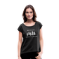Knotty Roll Cuff Tee - heather black