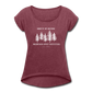 Knotty Roll Cuff Tee - heather burgundy