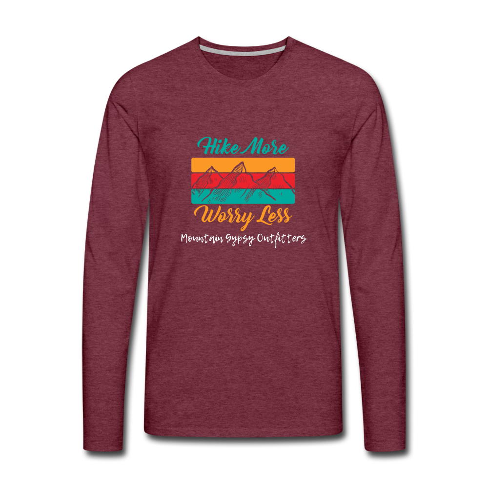 Worry Less Long Sleeve - heather burgundy