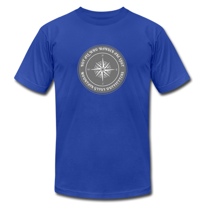 Not All Who Wander Boyfriend Tee - royal blue
