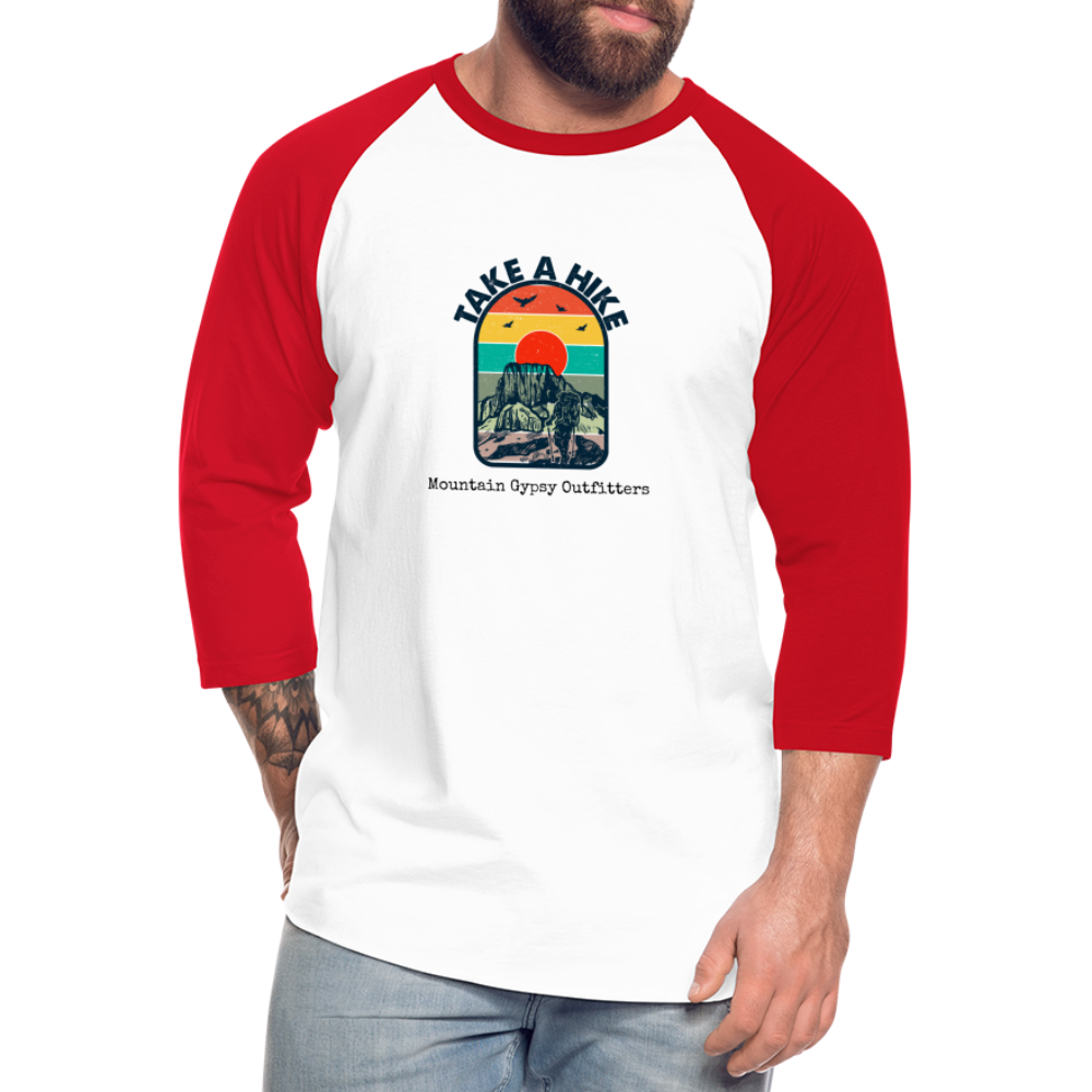 Take a Hike 3/4 Sleeve - white/red